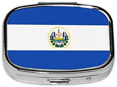 דגל של אל סלבדור כיכר מיני גלולת מקרה נסיעות רפואה ארגונית נייד תאים מתכת תיבת הגלולה