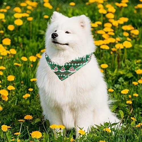 כלב בנדנה - 2 חבילות חיית מחמד אידיאלית, צעיף צוואר יומי של צוואר לחתולי כלבים קטנים עד גדולים, דפוס סריגה לחג