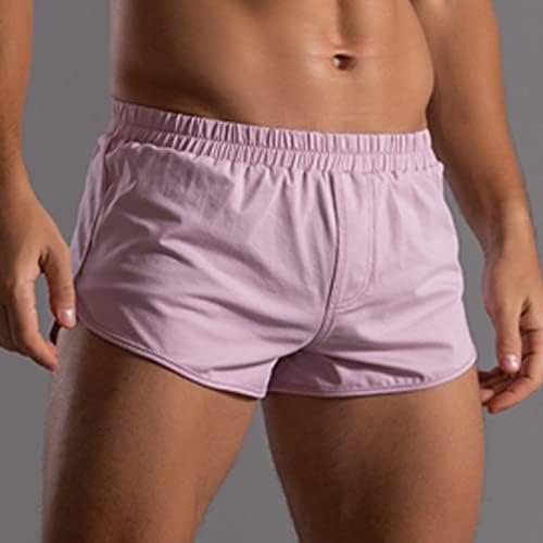 מכנסי בוקסר לגברים אורזים גברים בקיץ מכנסי כותנה בצבע אחיד.