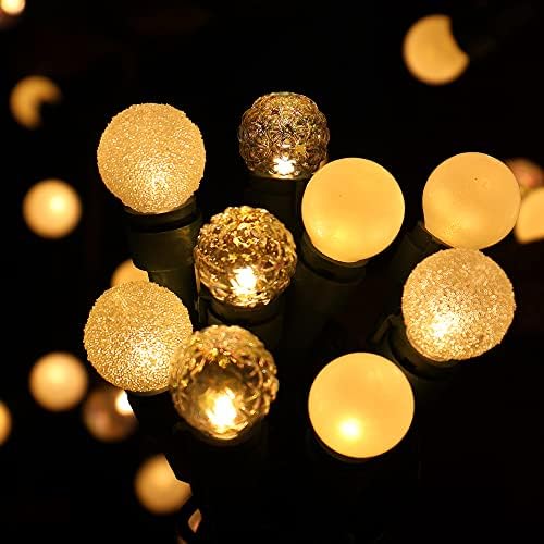 אורות מחרוזת חג המולד 70 LED צבע לבן חם G15 אורות זכוכית גלובוס מיתר מיתר תאורה תקע in ul מוסמך חיצוני