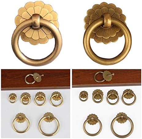 חומרת ארון חומרה עתיקה ארון פליז טבעת ידית מושך זהב/ברונזה שידה למגירת מטבח משיכת דלת ארון דלת 1 חבילה