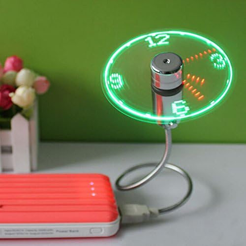 USB מיני זמן גמיש מאוורר שעון LED עם גאדג'ט LED Light Cool Cool