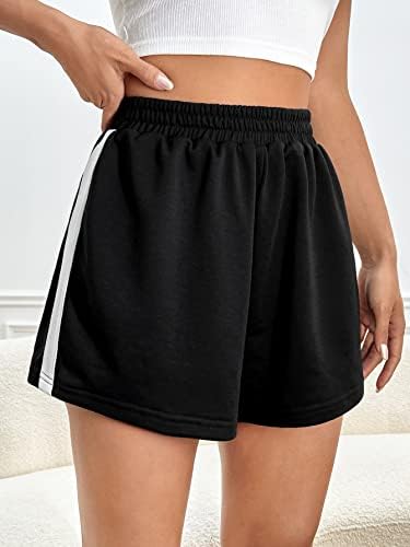 מכנסיים קצרים של נשים בניגוד לצד תפר תפר אלסטי המותניים מכנסיים קצרים לנשים
