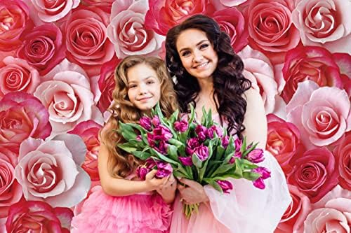 פרח קיר רקע עבור אמא של יום ורוד עלה פרח צילום רקע לנשים מסיבת יום הולדת קישוט חתונה תמונה לירות סטודיו