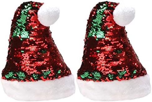 6 יחידות חג המולד כובע פאייטים קצר קטיפה חג המולד כובע מבריק חג המולד קישוט חג המולד קישוטי מתנות קישוטים