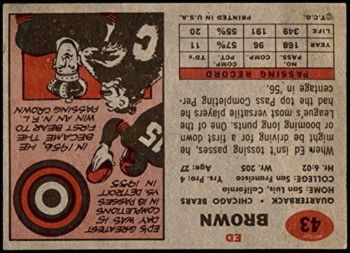 1957 Topps 43 אד בראון שיקאגו ברס אקס/MT Bears San Francisco