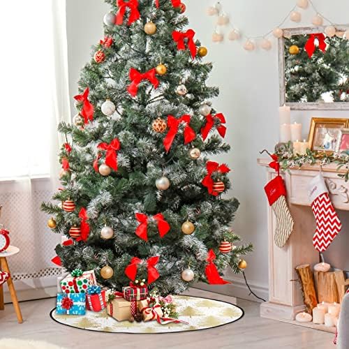 מחצלת עץ חג המולד Visesunny מחצלת עץ חג המולד מוזהב דפוס עץ עץ מחצלת מגן רצפה סופג עץ עץ מחצלת מגש למגש עונת חג