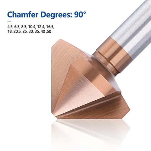 Pikis Chamfer 4.5-50 ממ 3 חליל 90 מעלות מקדחה מצופה סיביות חור מתכת עץ מונה קידוח קידוח 1 pcs