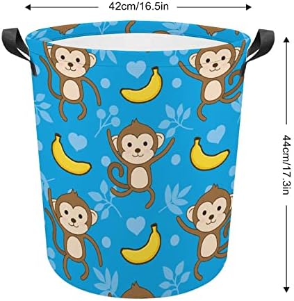קופים ובננות גדול סל כביסה מתקפל סל כביסה עמיד אחסון סל צעצוע ארגונית