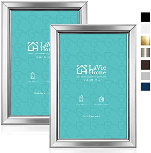 Lavie Home 4x6 מסגרות תמונה מסגרת תמונה מעוצבת פשוטה עם זכוכית בהגדרה גבוהה לתצוגה עליונה של קיר ושולחן,