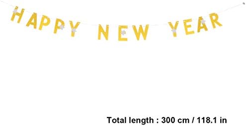 מכתב חוליבנה קישוט ג'ילטר זהב זהב שנה טובה באנר לשנת 2020 קישוטים למסיבות ערב השנה החדשה