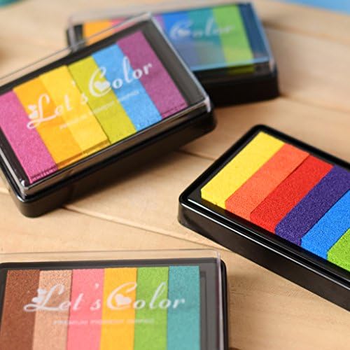 כרית דיו רב -צבעונית של קשת שמן מבוסס על אלבום תמונות אלבום חותמים DIY Craft