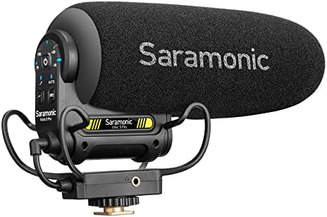 סרמוניק פרו מתקדם על מצלמה סופר-קרדיואידית עם רווח של 3 שלבים, מסננים של 75/150 הרץ, דחיפה גבוהה, הפעלה/כיבוי