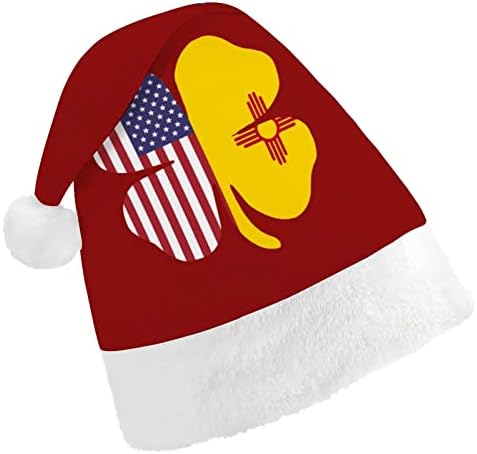 אמריקאי ניו מקסיקו מדינת דגל תלתן חג המולד כובעי בתפזורת מבוגרים כובעי חג המולד כובע לחגים חג המולד ספקי צד