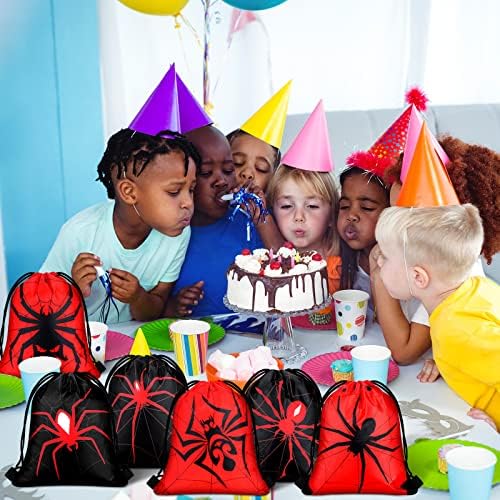 לוטי 15 יחידות עכביש אינטרנט שרוך שקיות מסיבת יום הולדת קישוט עכביש גודי תיק ילד תרמיל עבור יום הולדת