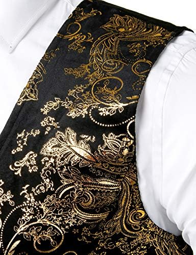 זרויה גברים הברנש מתכתי פייזלי מודפס יחיד חזה צווארון חליפת אפוד / טוקסידו חזייה