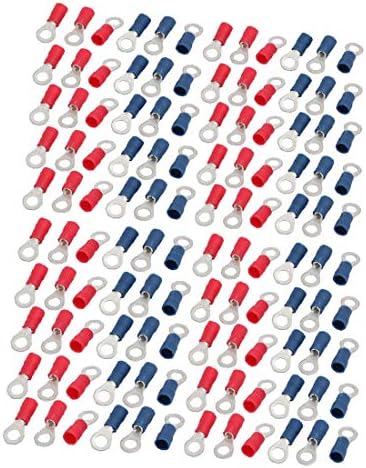 אקס-דריי 100 זוגות קרוואנים 2-5 טרמינל קרימפ מבודד מראש עבור אוג 16-14 חוט אדום כחול (100 פארס קרוואנים 2-5