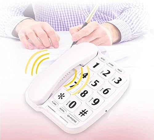 Kjhd מתאים לקשישים עם כפתורים גדולים וטלפון טלפון קווי של טלפון טלפון ללא ידיים טלפון קבוע