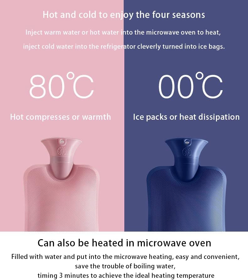 בקבוקי מים חמים 2 ליטר לשיכוך כאבים, בקבוק מים חמים עם שרוול בד לדחיסה חמה וקרה, מחמם כפות ידיים, ניתן לחמם