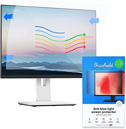 Ocushield 24 Premium Anti Anti Light Screen מגן למחשבים ניידים ומסכי מחשב - אי -פרטיות - אנטי -בוהק - התקנה קלה