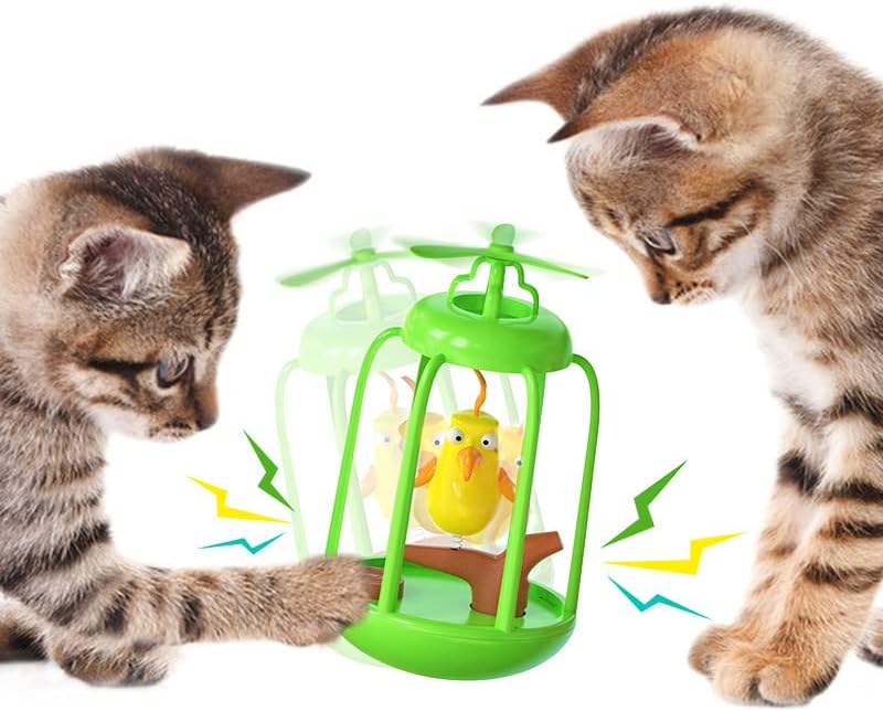 צעצועי חתול אינטראקטיביים לחתול מקורה כלוב ציפורים מקורה צעצועים כוסית חשמלית, צעצועים לתרגיל חיות מחמד אוטומטי
