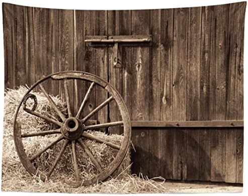 בלקו 7 * 5 רגל בד בוקרים תמונה רקע אסם דלת ישן אסם עם עתיק גלגל חציר חבילות ערימת שחת המדינה נושא