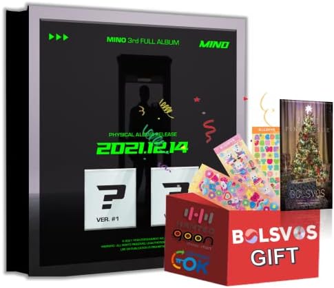 Mino - Mino 3 אלבום מלא אלבום+ספר אלקטרוני של Bolsvos K -Pop, מדבקות Bolsvos עבור Toploader, Photocards