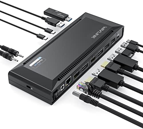 Wavlink USB C DUAL 4K DP/HDMI תחנת עגינה ניידת אוניברסלית עם 100W PD, יחיד 5K & DUAL 4K@60Hz עבור
