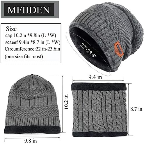 כובע כפה חורפית של Mfiiden, כובע סרוג חם כובע חורף מרופד לחמורות לגברים נשים