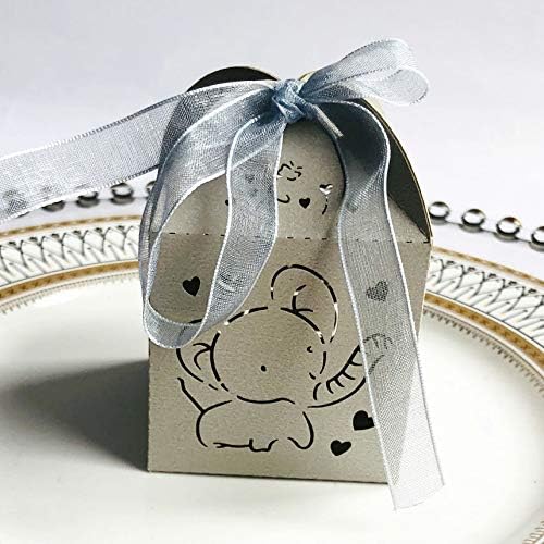 50 יחידות חלול פיל דפוס פיל קופסאות קופסאות מתנה תיקי מתנה לטובת חתונה למקלחת לתינוק