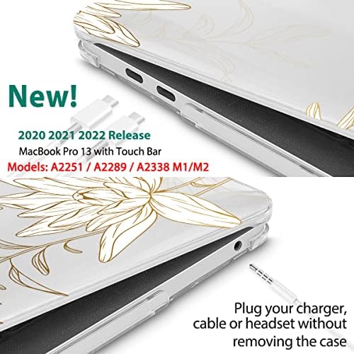 Tuiklol תואם ל- 2022 MacBook Pro 13 אינץ 'M2 קליפ, 2021 2020 שחרור M1 A2338 A2289 A2251, מארז מעטפת קשה עבור