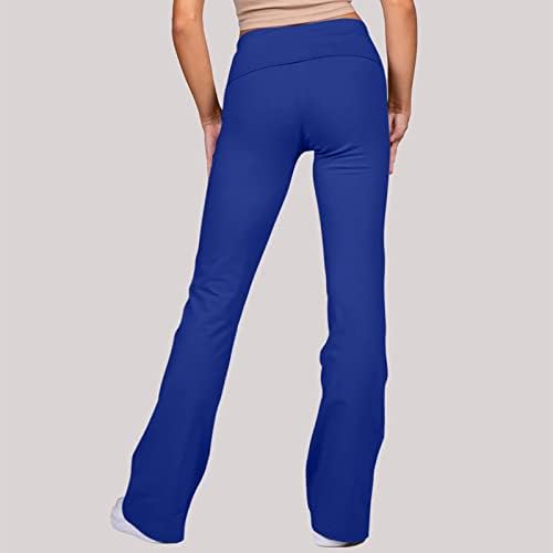 מכנסי יוגה מטורפים של Miashui עם כיסים לנשים בצבע אחיד של נשים רזים ורזים מכנסי יוגה גבוהים עם כיס עם כיס