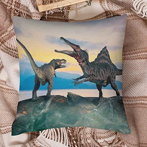 תלת מימד דינוזאור פרהיסטורי מרובע כרית מכסה כרית פוליאסטר כיסויים לזרוק מכסי כריות לעיצוב ספה