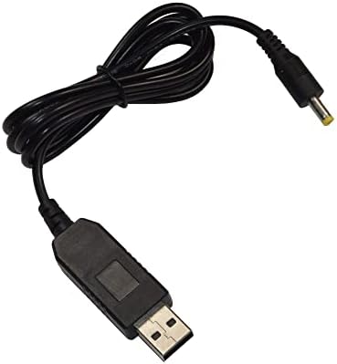 כבל USB USB של HQRP + מתאם חשמל AC תואם ל- Omron Healthcare 5 Series/7 Series/10 Series/כסף/זהב/פלטינה צג לחץ