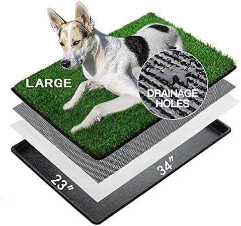 כלב דשא פיפי רפידות לכלבים עם מגש / גדול 34 63 ב / שתן הוכחה כלב מלאכותי דשא רפידות / ניקוז מהיר