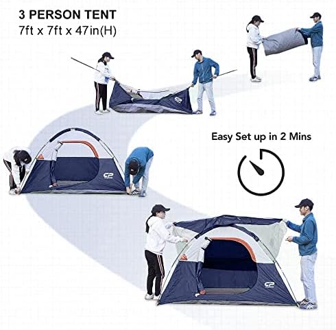 CAMPROS CP 3-4 אוהל אנשים - אוהלי כיפה לקמפינג, אוהל תרמילאים אטום לרוח אטום למים, קל להקים אוהלים