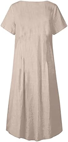 חולצת טוניקה טוניקה מזדמנת של Cotecram לנשים שמלה זורמת רופפת שרוול קצר בוהו חוף שמלת נופש