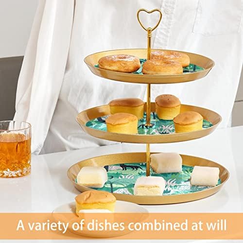 דוכן עוגת סט 3 קומות הקאפקייקס עומד לשימוש חוזר מאפה מגש לחתונה יום הולדת תה מסיבת קישוטים, בעלי החיים