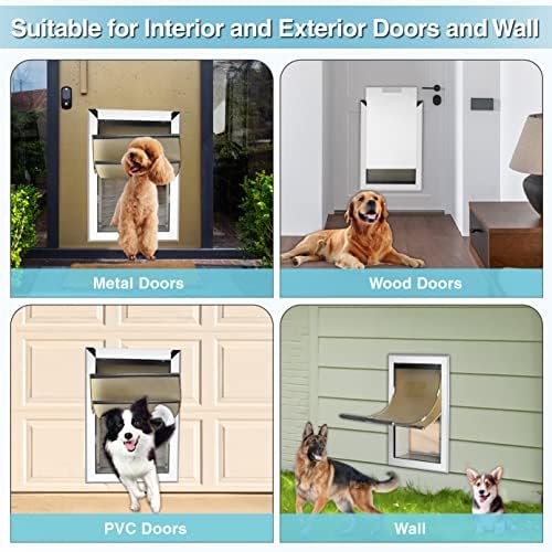 דלת כלבים גדולה במיוחד לקירות חיצוניים דלת אלומיניום כבד אלומיניום כלבלב עם אנרגיה טלסקופית אנרגיית דלת כפולה חסכונית