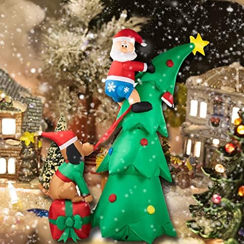 Noccur 6.9ft עץ חג המולד מתנפח - קישוטים לחג המולד מתנפחים - קישוטים לחג המולד חצר חיצונית - עץ חג