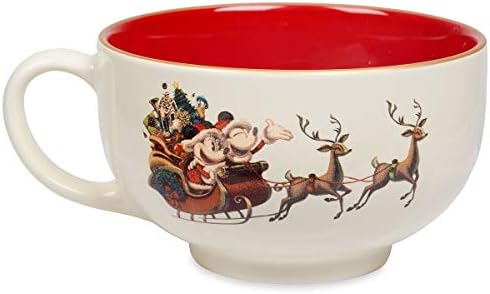 דיסני פארקס חג מיקי ומיני סנטה בשורות טובות קערת כוס קרמיקה גדולה