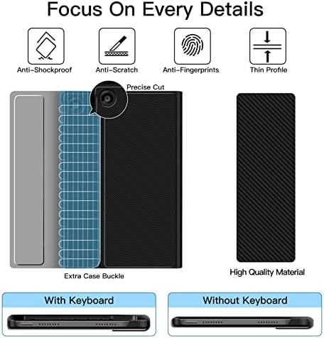 10 פלוס מארז מקלדת עם תאורה אחורית 10.6 אינץ 'דור 3 2022, מארז דק קל משקל כיסוי טאבלט חכם עם מקלדת בלוטות