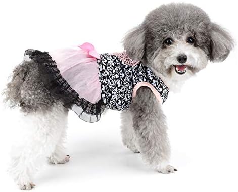 שמלת כלבים של זונה לכלבים קטנים נערת סרט קיץ שמלת טוטו שמלת תחרה סקסית חצאית גור עם קשת קשת רכה חולצת כותנה