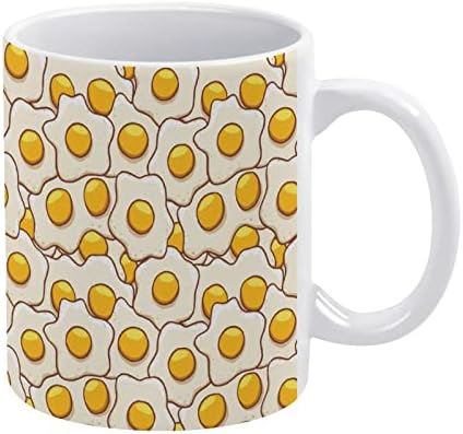 מטוגן ביצים הדפסת ספל קפה כוס קרמיקה תה כוס מצחיק מתנה עבור משרד בית נשים גברים 11 עוז