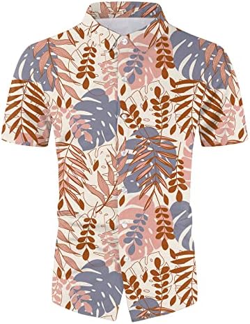 חולצת פרחי קיץ של גברים ומכנסיים קצרים מערכי הוואי כפתור אופנה למטה שרוול קצר 2 חתיכות תלבושות חולצת