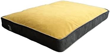 כיסוי מיטת כלבים רחיץ של Viscopet Premium עם רוכסן פתיחת רוכסן-Flmustardblack-XL
