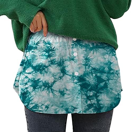 שכבות חולצות מרחיבי לנשים בתוספת גודל מזויף למעלה נמוך לטאטא חולצה חצי אורך מיני חצאית מקרית חולצות