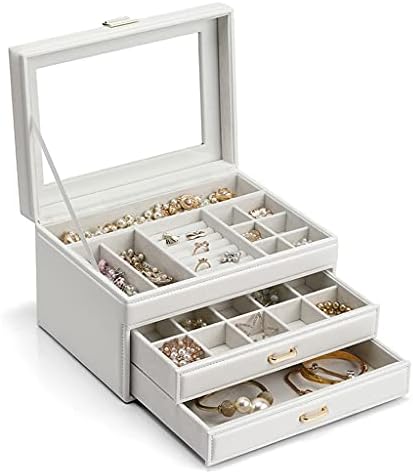 תכשיטים yfqhdd עגיל קופסא אחסון שפתון עגיל עגיל תכשיטים רב שכבתיים קופסת אחסון תכשיטים קטנים