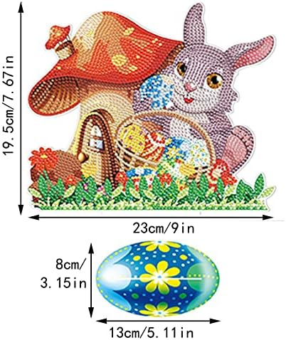 אינודוז מקדח פסחא ציור ערכות עגולות ארנב ארנב ביצים קידוח יהלום קישוט פסחא ארנב פסחא DIY Diamond