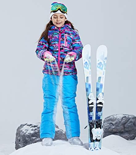 בנות מבודד סקי מעיל מכנסיים סט עמיד למים רוח עמיד למים ילדים סקי חליפת חליפת שלג לילדים
